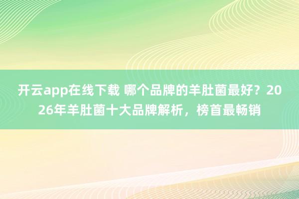 开云app在线下载 哪个品牌的羊肚菌最好?2026年羊肚菌十大品牌解析,榜首最畅销