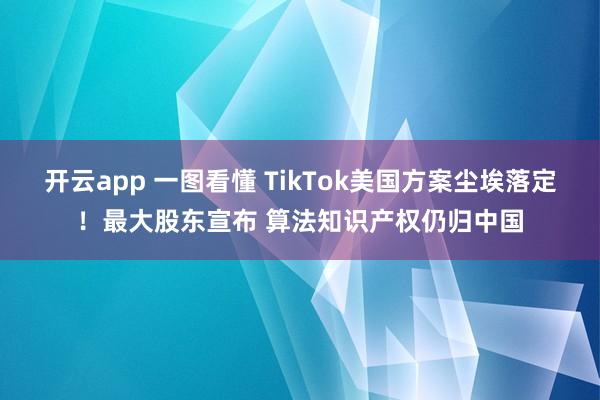 开云app 一图看懂 TikTok美国方案尘埃落定！最大股东宣布 算法知识产权仍归中国