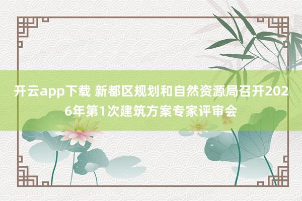 开云app下载 新都区规划和自然资源局召开2026年第1次建筑方案专家评审会