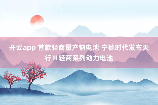 开云app 首款轻商量产钠电池 宁德时代发布天行Ⅱ轻商系列动力电池