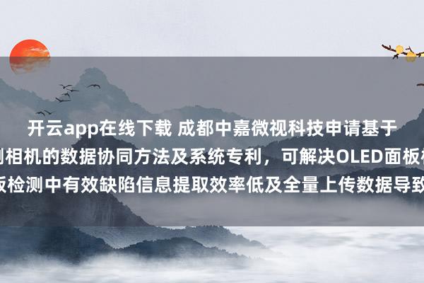 开云app在线下载 成都中嘉微视科技申请基于多模态检测数据自检测相机的数据协同方法及系统专利，可解决OLED面板检测中有效缺陷信息提取效率低及全量上传数据导致服务器资源浪费的问题