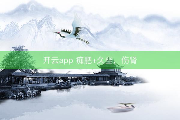 开云app 痴肥+久坐,伤肾